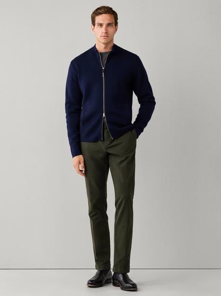 Hackett London Milano Zip Front Merino Wool Jumper - view 2, Old Navy