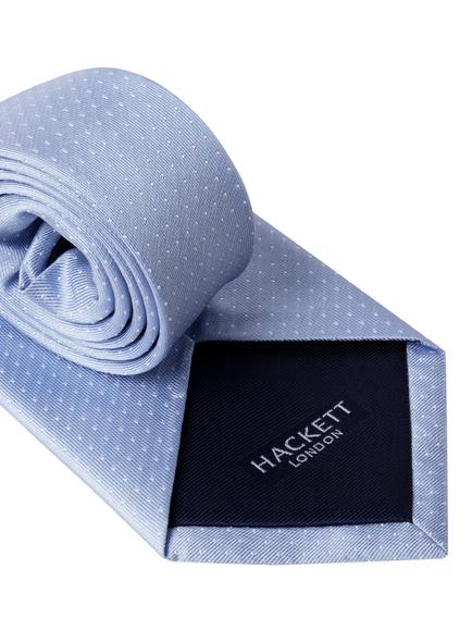Hackett London Mini Dot Silk Tie - view 2, Light Blue