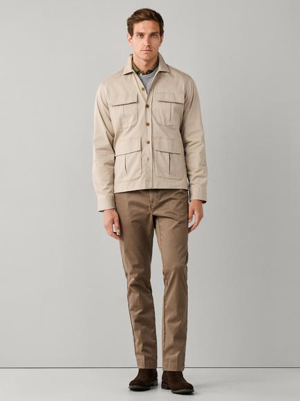 Hackett London Velo Cotton Blend Overshirt, Beige - view 2, Beige