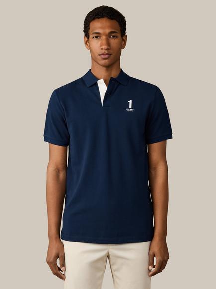 Hackett London Heritage Cotton Classic Fit Short Sleeve Number Polo Top, Old Navy