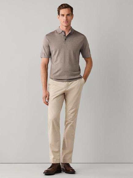 Hackett London Slim Fit Kensington Textured Cotton Blend Chinos - view 2, Natural Beige
