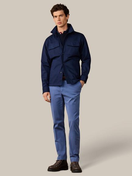 Hackett London Heritage Stretch Cotton Branded Overshirt, Navy - view 2, Navy