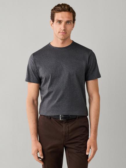 Hackett London Crew Neck Cotton T-Shirt, Charcoal Grey, Charcoal Grey