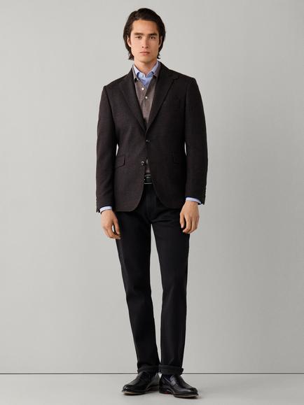 Hackett London Wool Blend Herringbone Blazer - view 2, Ebony Brown