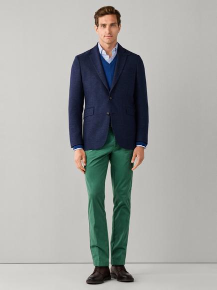 Hackett London Wool Blend Herringbone Blazer - view 2, Blue