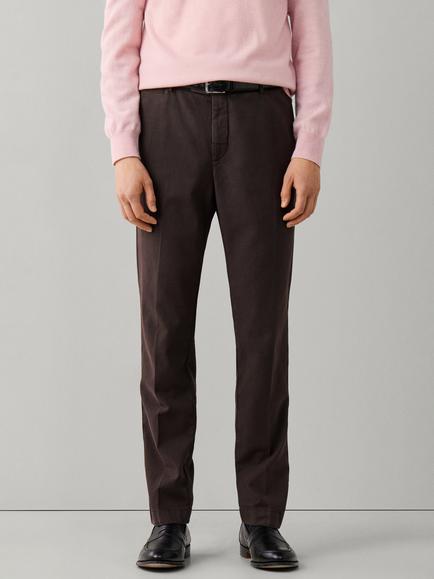 Hackett London Slim Fit Kensington Textured Cotton Blend Chinos, Ebony Brown
