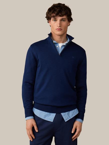 Hackett London Heritage Half Zip Cotton Jumper, Old Navy