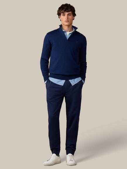 Hackett London Heritage Half Zip Cotton Jumper - view 2, Old Navy