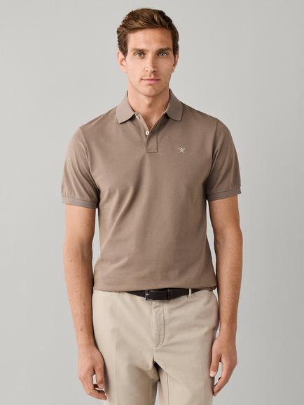 Hackett London Slim Fit Cotton Piqué Polo Shirt, Putty Beige