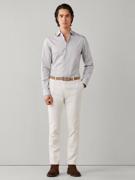Hackett London Cotton Classic Fit Trio Stripe Shirt - view 2, Ash Grey