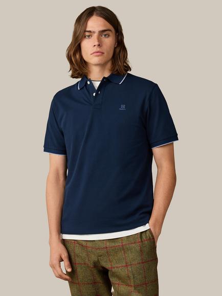 Hackett London Heritage Cotton Classic Fit Short Sleeve Tipped Polo Top, Old Navy