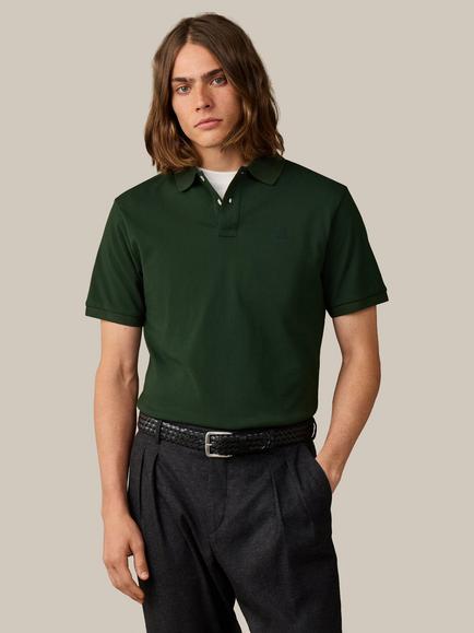 Hackett London Heritage Cotton Classic Fit Short Sleeve Branded Polo Top, Rugby Green