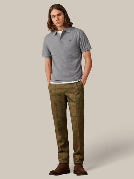 Hackett London Heritage Cotton Classic Fit Short Sleeve Branded Polo Top - view 2, Ash Grey