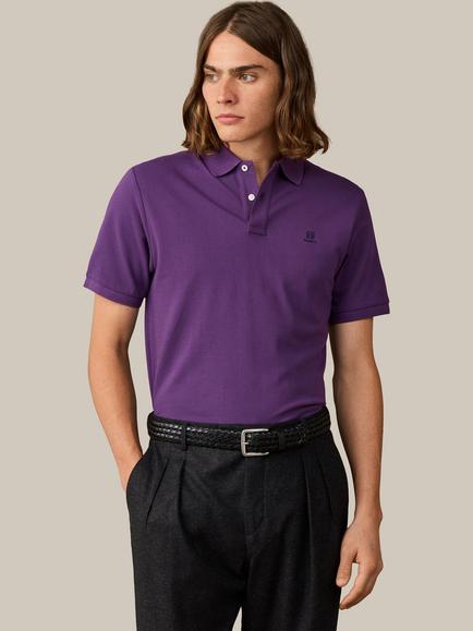 Hackett London Heritage Cotton Classic Fit Short Sleeve Branded Polo Top, Prince Purple