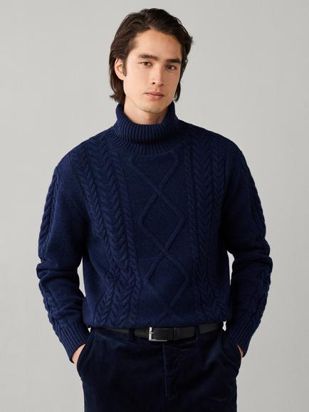 Hackett London Argyle Cable Wool Cashmere Blend Jumper, Old Navy