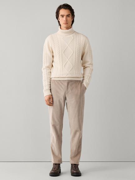 Hackett London Argyle Cable Wool Cashmere Blend Jumper - view 2, Off White