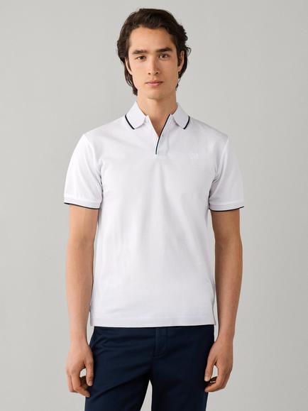 Hackett London Piqué Cotton Polo Shirt, Optic White