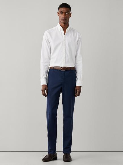 Hackett London Tailored Fit Button Down Garment Dyed Cotton Oxford Shirt - view 2, Optic White