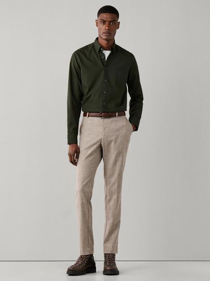 Hackett London Tailored Fit Button Down Garment Dyed Cotton Oxford Shirt - view 2, Hunter Green