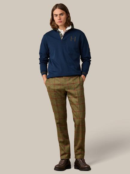 Hackett London Heritage Cotton Classic Fit Branded Multi Badge Rugby Shirt, Old Navy - view 2, Old Navy