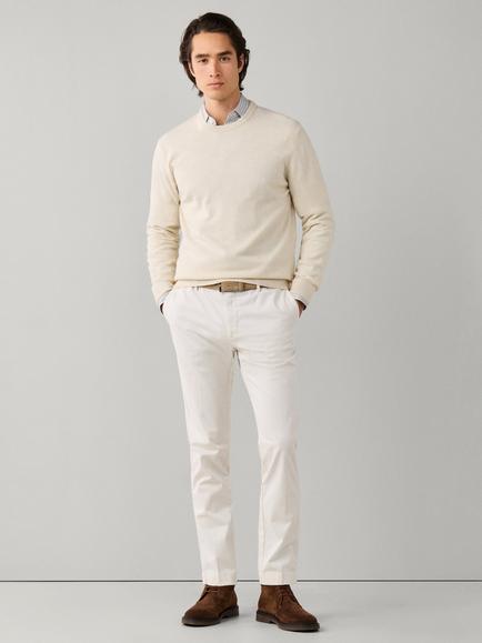 Hackett London Merino Wool and Cashmere Blend Crew Jumper - view 2, Off White