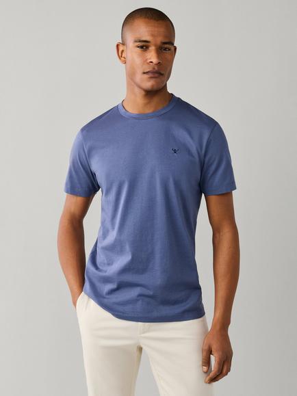 Hackett London Crew Neck Logo Cotton T-Shirt, Airforce Blue
