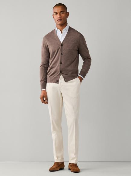 Hackett London Merino Wool Cardigan - view 2, Putty Beige