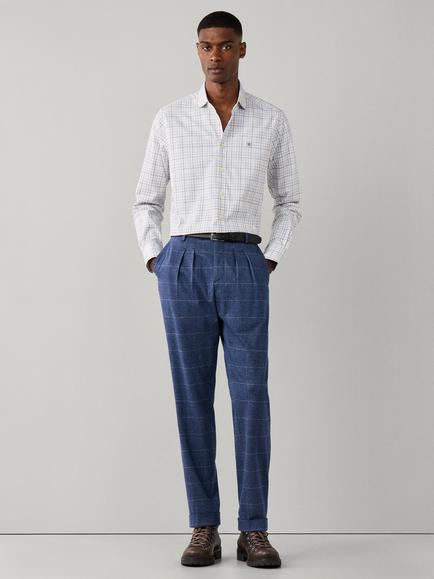 Hackett London Cotton Classic Fit Tri Colour Tattersall Shirt, Forces Blue - view 2, Forces Blue
