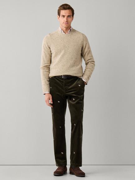 Hackett London Donegal Crew Neck Wool Jumper - view 2, Cream White