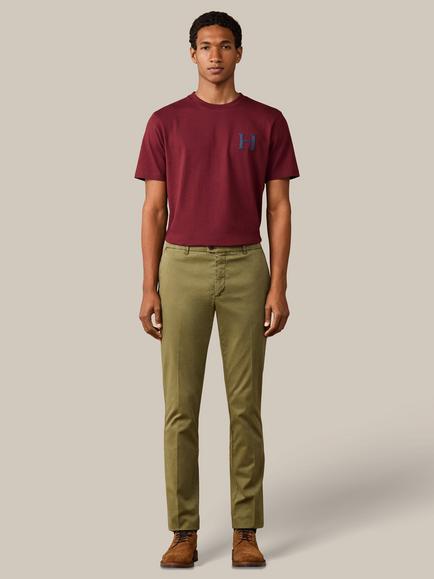 Hackett London Heritage Stretch Cotton Slim Fit Kensington Chinos - view 2, Olive Green