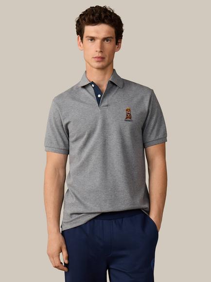 Hackett London Heritage Cotton Classic Fit Short Sleeve Harry Polo Top, Ash Grey