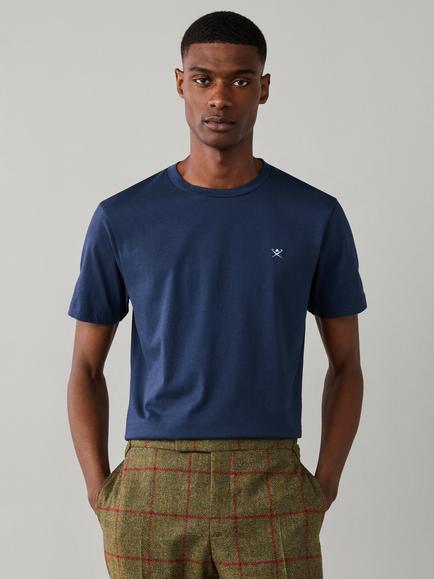Hackett London Crew Neck Logo Cotton T-Shirt, Navy
