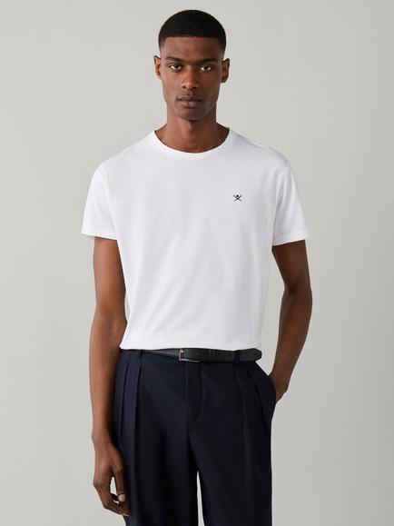 Hackett London Crew Neck Logo Cotton T-Shirt, White