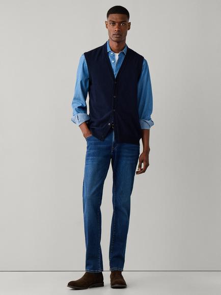 Hackett London V Neck Sleeveless Merino Wool Blend Jumper - view 2, Old Navy