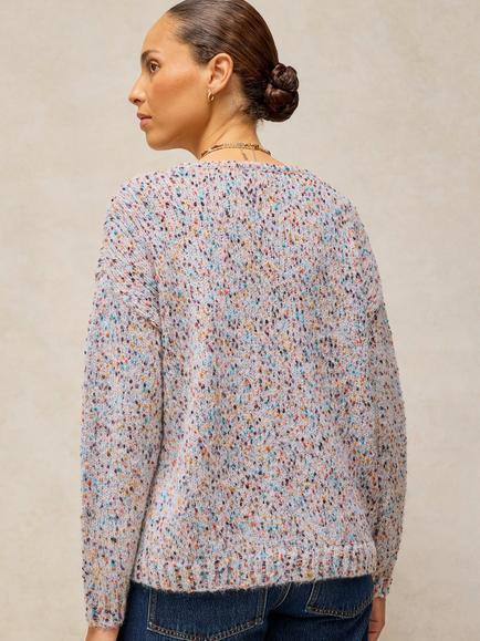 White Stuff Textured V-Neck Jumper - view 2, Neutral
