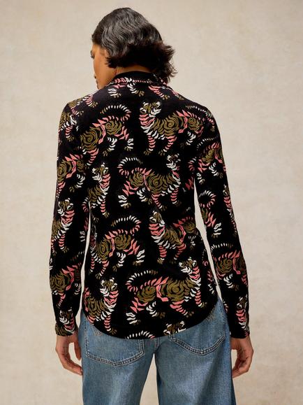 White Stuff Annie Floral Cotton Shirt, Black - view 2, Black