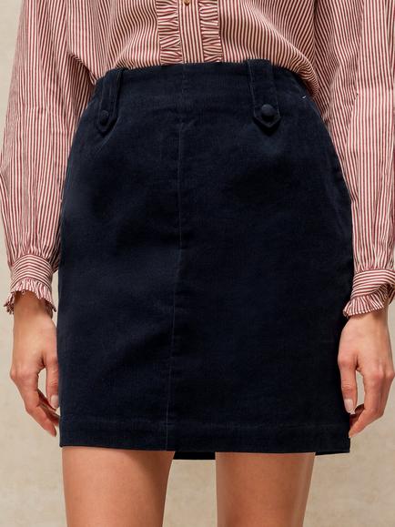 White Stuff Cora Plain Mini Skirt, Dark Navy, Dark Navy