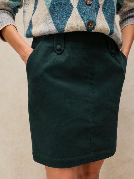 White Stuff Cora Plain Mini Skirt, Dk Green, Dk Green