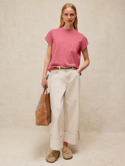 White Stuff Gina Cotton Pocket T-Shirt, Brt Pink, Brt Pink