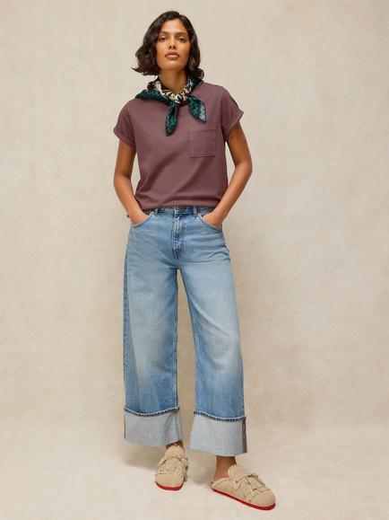 White Stuff Gina Cotton Pocket T-Shirt, Dk Brown, Dk Brown