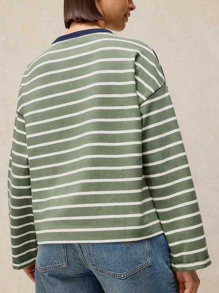 White Stuff Kim Cotton Stripe Long Sleeve T-Shirt, Navy/Multi - view 2, Navy/Multi