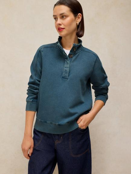 White Stuff Natalie Cotton Funnel Neck Sweatshirt, Dk Blue, Dk Blue
