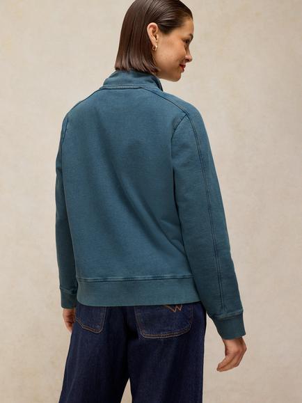 White Stuff Natalie Cotton Funnel Neck Sweatshirt, Dk Blue - view 2, Dk Blue
