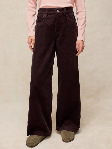 White Stuff Ayla Corduroy Wide Leg Trousers, Dk Brown, Dk Brown
