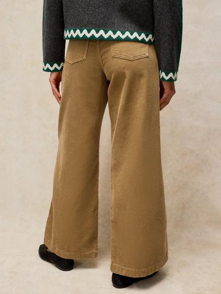 White Stuff Ayla Corduroy Wide Leg Trousers, Lgt Green - view 2, Lgt Green