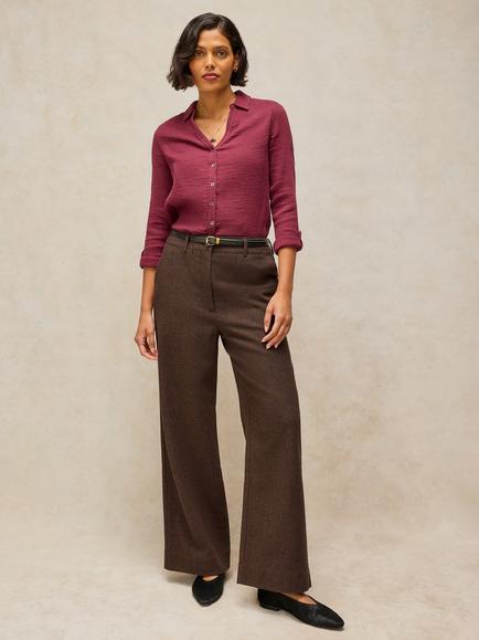 White Stuff Belle Tailored Wide Leg Trousers, Brown Mlt, Brown Mlt