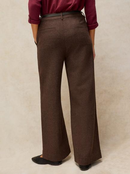 White Stuff Belle Tailored Wide Leg Trousers, Brown Mlt - view 2, Brown Mlt