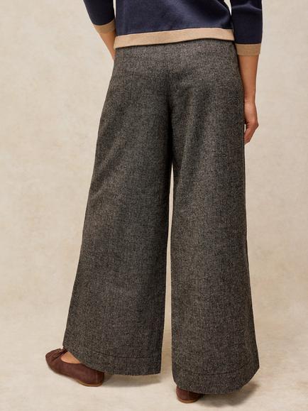 White Stuff  Ramona Tailored Wide Leg Trousers, Grey Mlt - view 2, Grey Mlt
