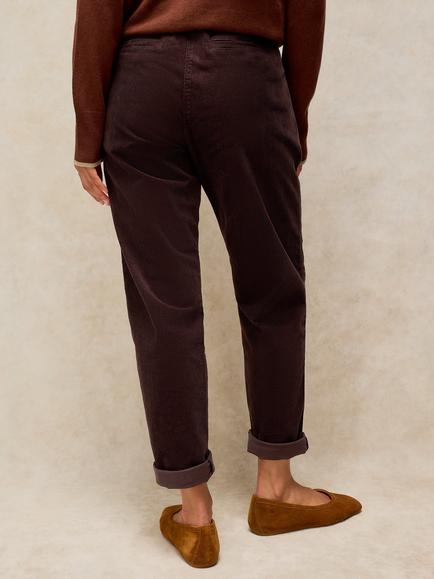White Stuff Twister Corduroy Straight Leg Trousers, Dk Brown - view 2, Dk Brown