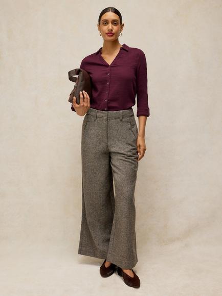 White Stuff Annie Cotton Jersey Shirt, Dark Plum, Dark Plum
